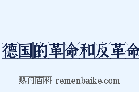 德国的革命和反革命是什么意思的图片